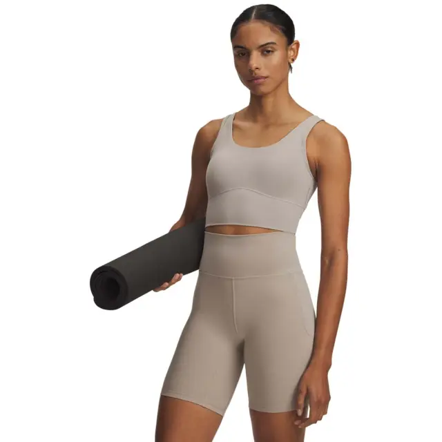 Under Armour Women's Meridian Fitted Crop Tank Bra Μπεζ 1379153-203 (Under Armour)