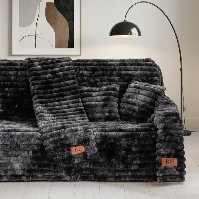 Beauty Home Μαξιλαροθήκη διακοσμητική Fur Tie Dye Art 8681 42x42 Ανθρακί