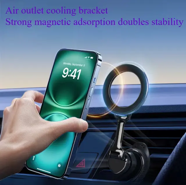 Μαγνητική βάση στήριξης smartphone αυτοκινήτου - G399 - 813461 - Gun Grey 2