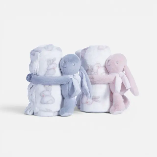 Κουβερτάκι με Κουνελάκι Βρεφικό Αγκαλιάς Fleece Bunny Boo 75x100 Nef Nef Homeware, 100% ΠΟΛΥΕΣΤΕΡΑΣ - ECRU/GREY (041024) 2
