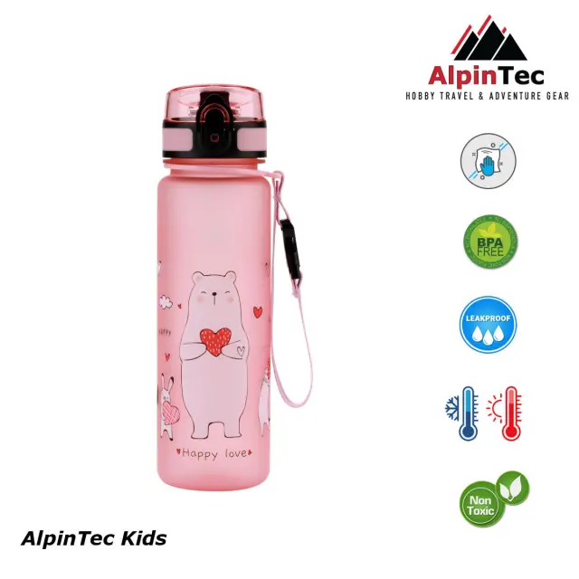 AlpinPro Παγούρι 500ml AlpinTec Kids Zoo Ροζ C-500FL-ZO 2