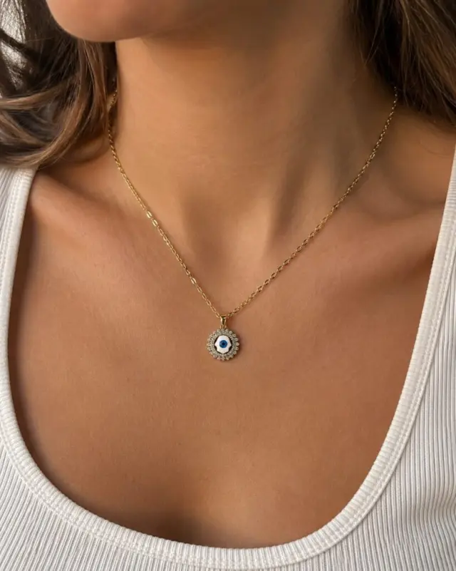 Ghetto Gold-Plated ZC Evil Eye Necklace 3