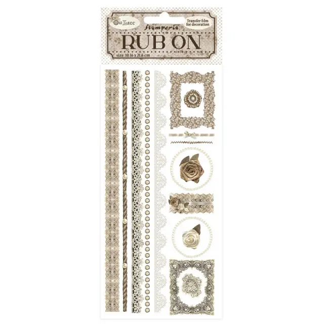 Χαλκομανίες (Rub-On) 10.16×21.6cm Stamperia, Old Lace, Borders