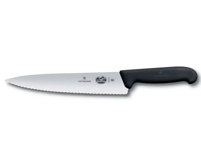 Μαχαίρι σεφ Victorinox Fibrox οδοντωτό με μήκος λεπίδας 22cm - Black5.2033.22 2