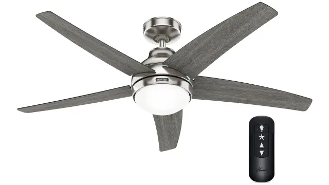 Hunter Bernard 132 Brushed Nickel - Ανεμιστήρας Οροφής με Φωτιστικό