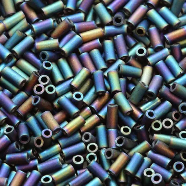 Χάντρα Miyuki Glass Bugles - 401FR - Matte Black AB 3mm - 10gr