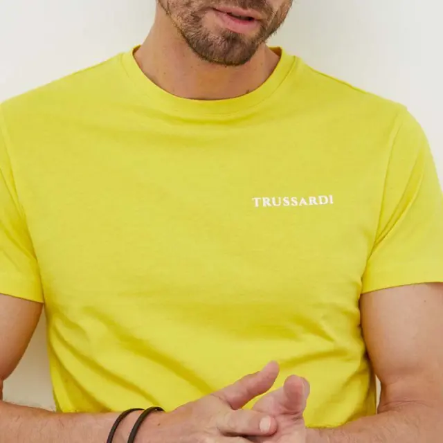 Trussardi Jeans - Ανδρικό T-Shirt TRU1MTS02-CANARY Κίτρινο - 2XL 3