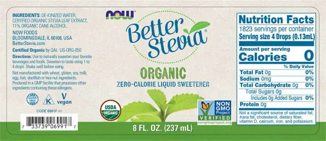 Now Foods BetterStevia Liquid Organic, 237 ml 2