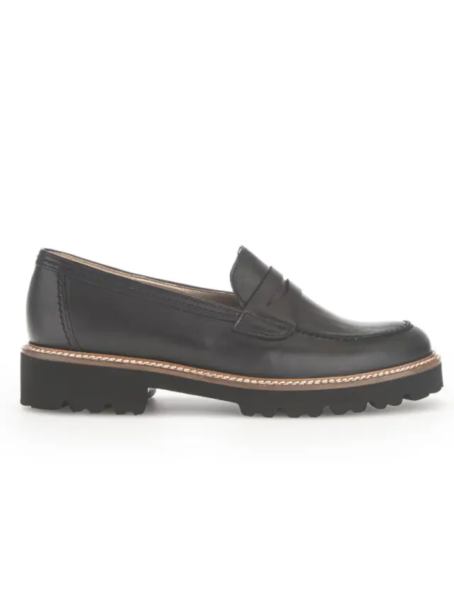 Gabor Μοκασίνια-Loafers Γυναικείο δέρμα Μαύρο GAB/75203 27-SCHW/COGNAC 3
