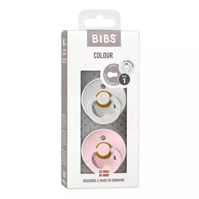 BIBS Colour Πιπίλες Καουτσούκ 0-6m Haze / Blossom Size1 2τμχ