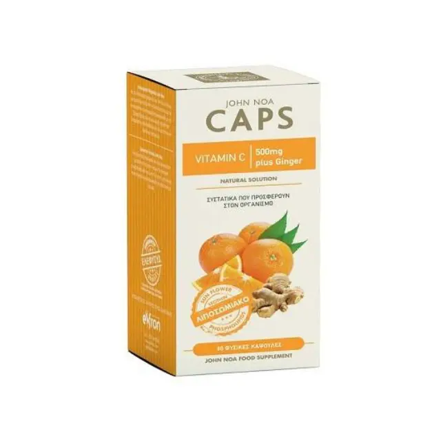John Noa Vitamin C 500mg Plus Ginger Συμπλήρωμα Διατροφής με Βιταμίνη C και Τζίντζερ, 30caps