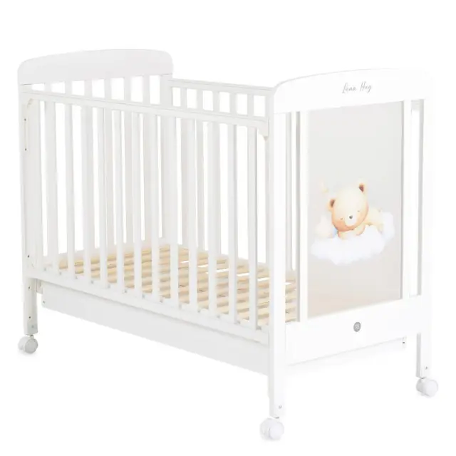 Moni Ξύλινο Βρεφικό Κρεβάτι για στρώμα 60x120cm Lunahug με Φωτιζόμενο Πλαϊνό Πάνελ 3801005210527