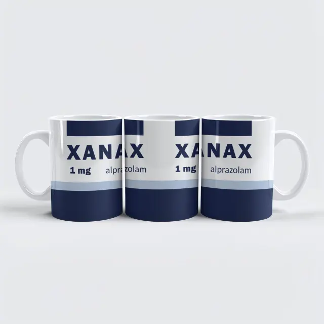 Κούπα κεραμική λευκή 325ml σχέδιο «XANAX» 01 2