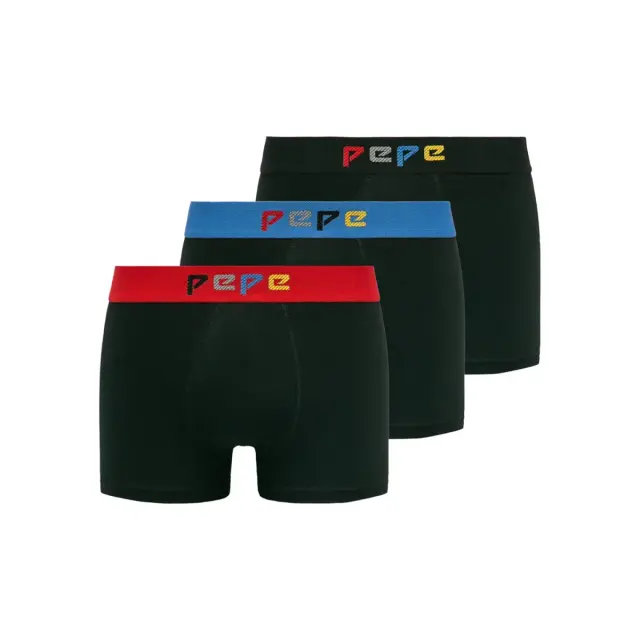 Pepe Jeans Ανδρικό Boxer Ned - Τριπλό Πακέτο, Χρώμα Μαύρο - S