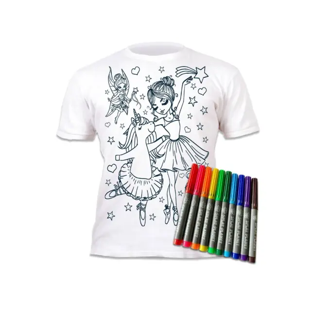 Splat Planet Πλενόμενο t-Shirt Ζωγραφικής με Μαρκαδόρους: Unicorn Ballerina 3-4 ετών