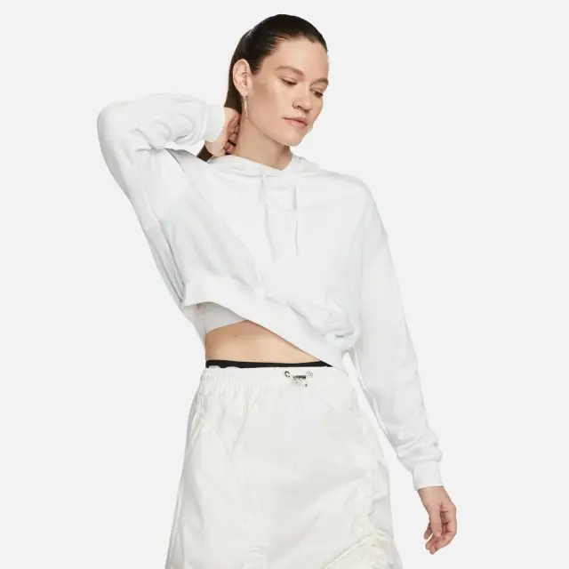 Nike Air Crop Fleece Hoodie (DV8048-121) - Λευκό - L