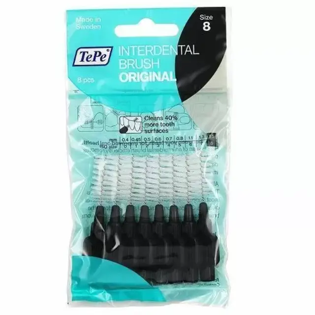 Tepe | Interdental Brush 1.5mm | Μεσοδόντιο Βουρτσάκι Μαύρο | 8τμχ