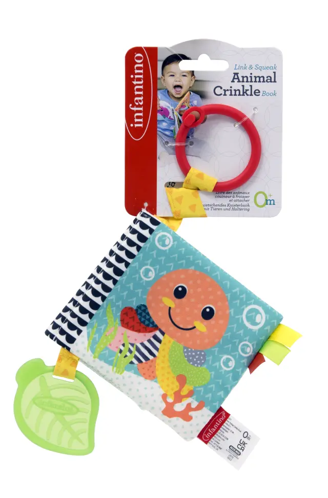 INFANTINO Link & Squeak Animal Crinkle Book 2