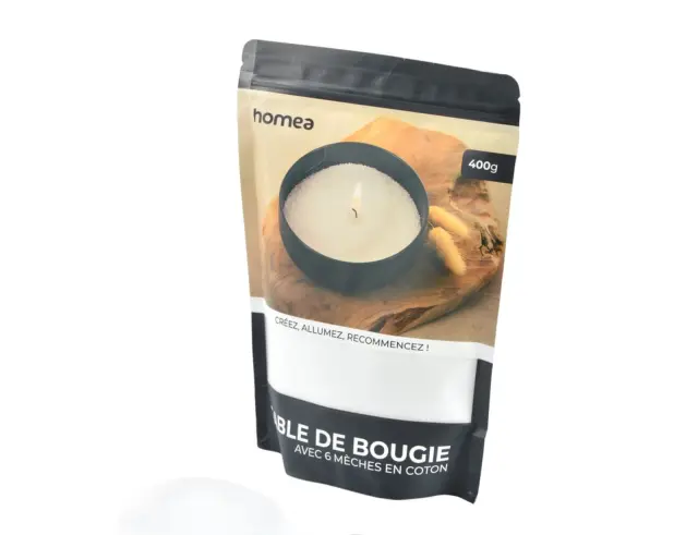 Άμμος Κεριού Homea με 6 φυτίλια - 400g - White 6SDC001BC 3
