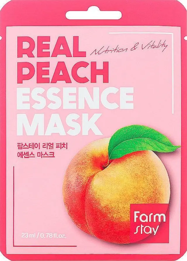 FarmStay Real Essence Φύλλο μάσκας προσώπου Peach, 23 ml