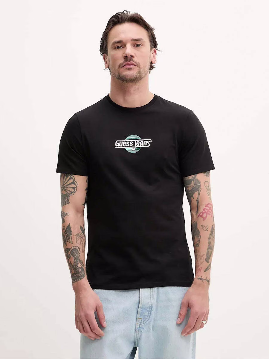 Guess Ανδρικό Μαύρο T-Shirt Μαύρο - XL