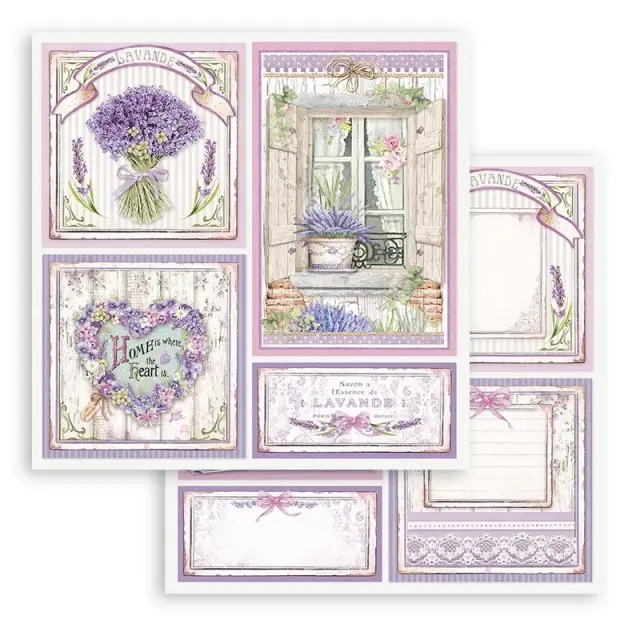 Χαρτί scrapbooking διπλής όψης 30x30cm Stamperia, Provence, Cards