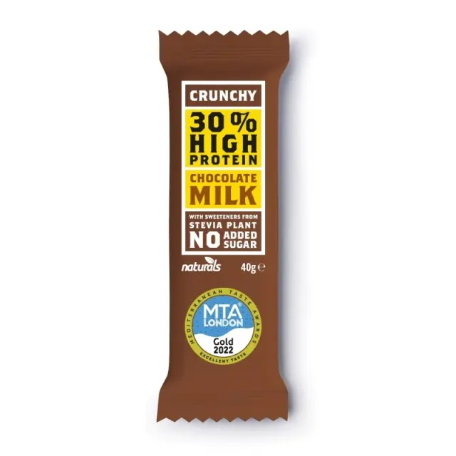 Naturals Crunchy Μπάρα Πρωτεΐνης 30% με γεύση Milk Chocolate 40gr