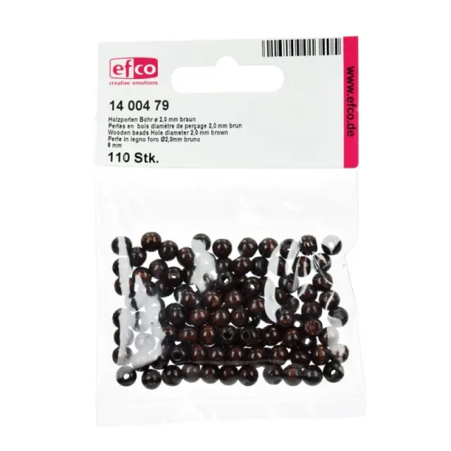 Efco Ξύλινες Χάντρες Ø6mm - Brown - 110τεμ