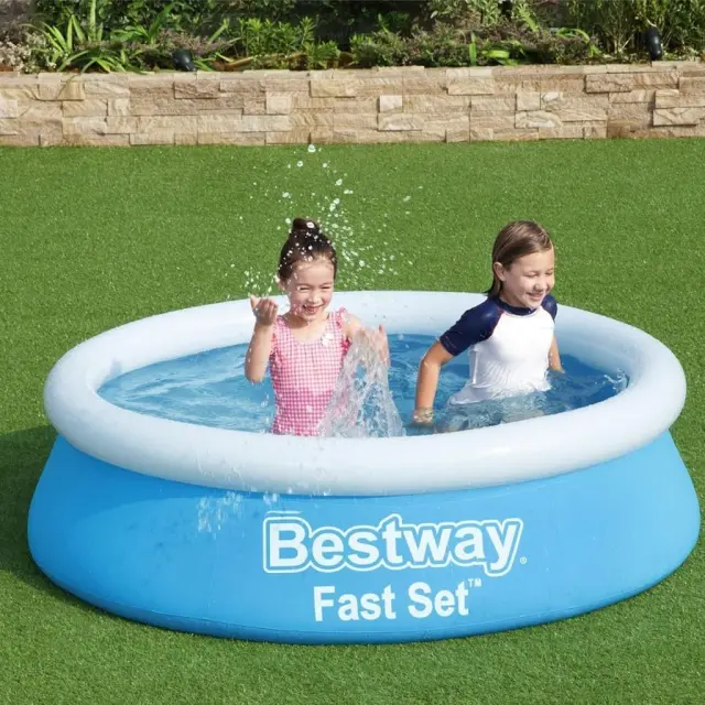 Bestway Στρογγυλή Φουσκωτή Πισίνα 183x183x51εκ. Fast Set Μπλε (57392) 2