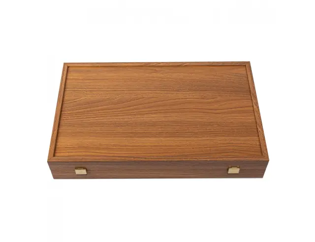 Σετ Χειροποίητο Τάβλι Basic Oak-Walnut Replica Wood Manopoulos με υποδοχές για πούλια και διαστάσεις 30x20cmBXL3KD 2