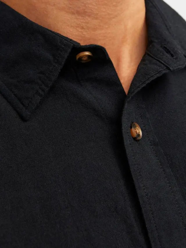 JJESUMMER LINEN BLEND SHIRT LS SN black - S 3
