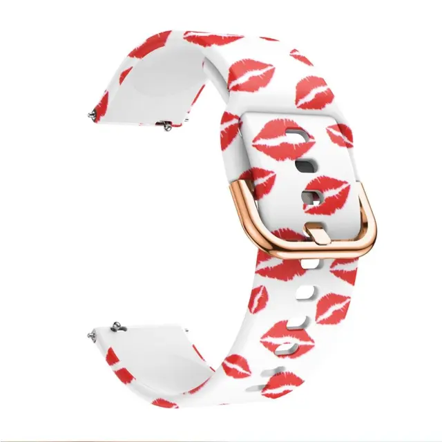 Λουράκι Σιλικόνης για Vivoactive 3 / Vivomove/ Amazfit Bip/ Galaxy Watch 42mm/ Forerunner 245 (fits all 20mm) Red Lips OEM