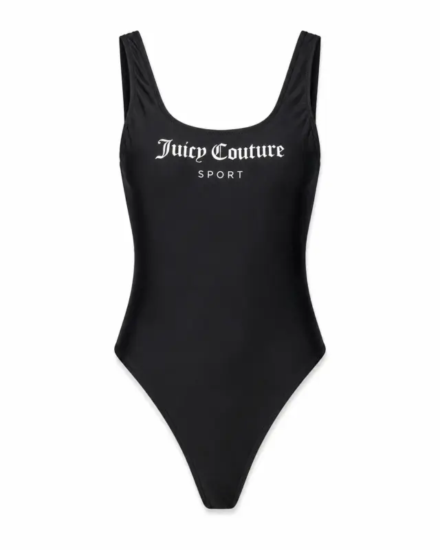 Juicy Couture Sport Μαύρο Ολόσωμο Μαγιό με Ανοιχτή Πλάτη