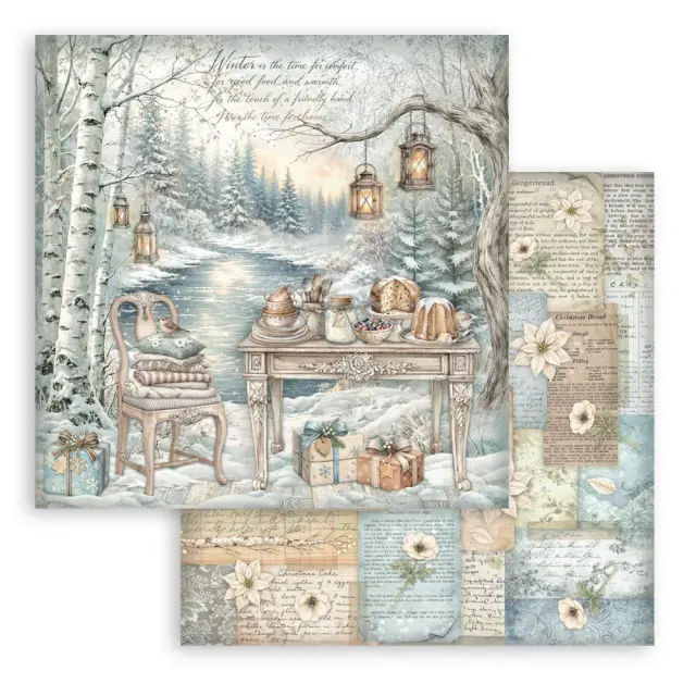 Χαρτιά scrapbooking 10τεμ, 30.5×30.5cm Stamperia, White Christmas 3