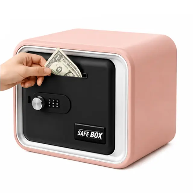 Κουμπαράς Χρηματοκιβώτιο 23.5x14.5x18cm Safe Box Piggy Bank MZL6811A (Διάφορα Χρώματα) - ΡΟΖ