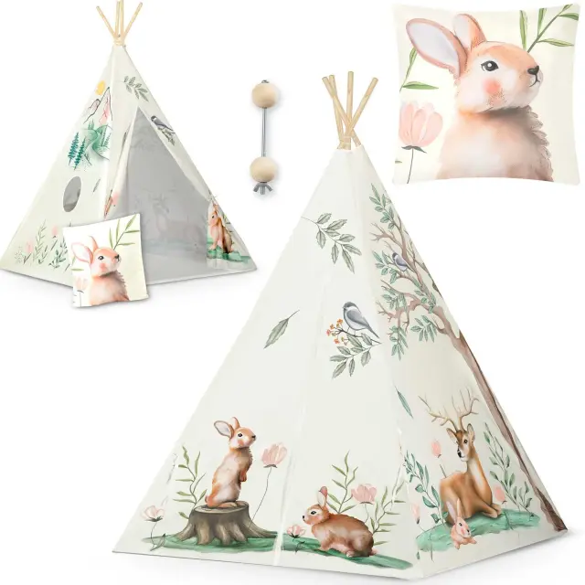 Nukido Παιδική σκηνή Teepee "Δάσος" 114x114x165cm
