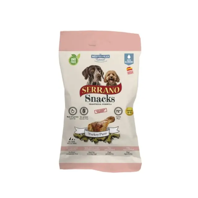 Mediterranean Serrano Snacks Turkey Λιχουδιά για Σκύλους 100gr Μονόχρωμο