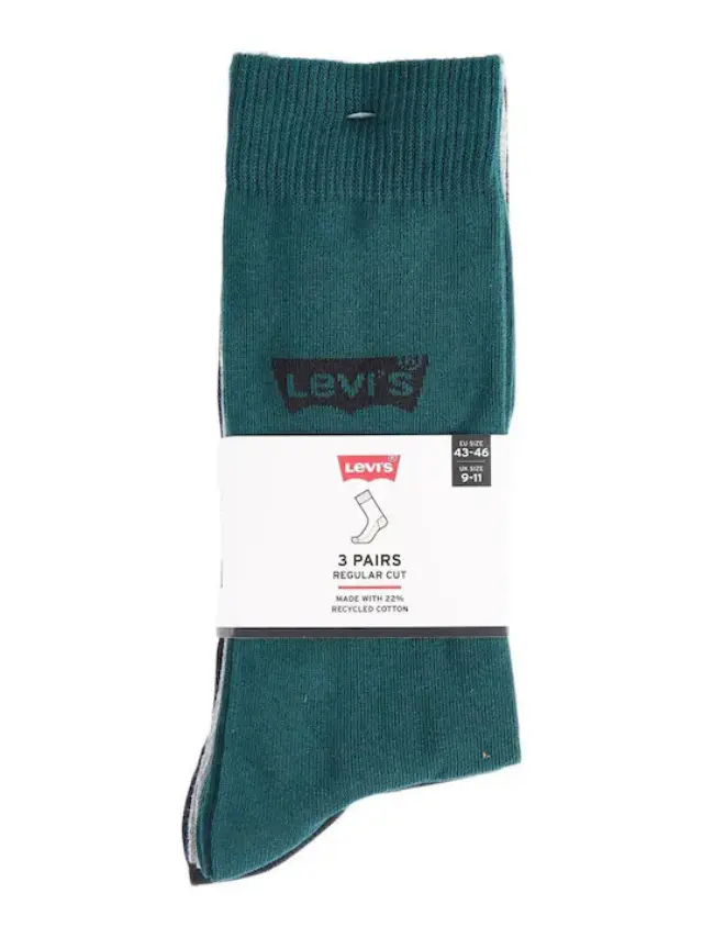 Levi's Ανδρικές Κάλτσες Regular Cut Batwing Logo - 3 Ζεύγη, Χρώμα Green Combo - 43-46 3