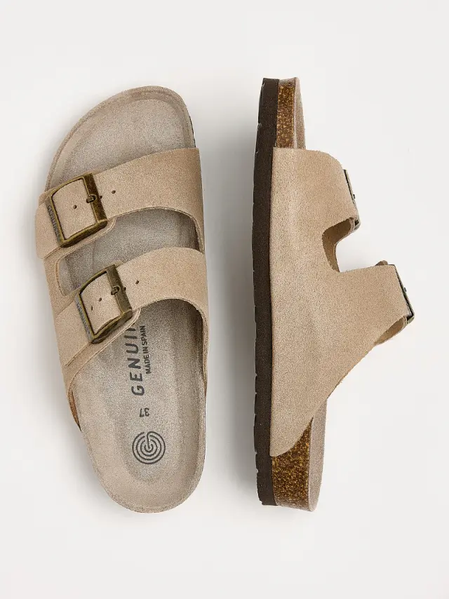 Genuins Παντόφλες Γυναικείο δέρμα Nubuck Μπεζ GEN/HAWAII SUEDE G106000 TAUPE 3