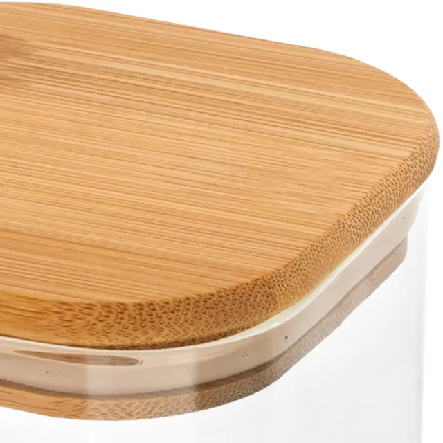 Δοχείο Αποθήκευσης Essentials Γυάλινο Με Καπάκι 950ml Bamboo Estia 01-12939 2