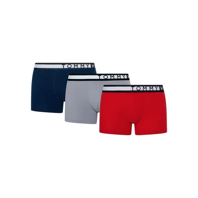Tommy Hilfiger Ανδρικό Boxer Organic Logo Trunks - Τριπλό Πακέτο, Χρώμα Desert Sky-Sublunar-Primary Re - S