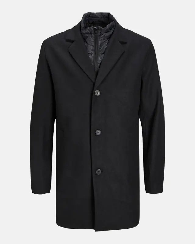 JACK & JONES JJTOMMY INSERT WOOL COAT #000000