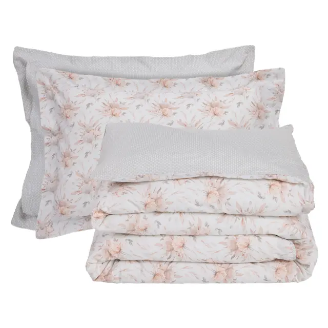 Das Home Σετ Παπλωματοθηκη Υπερδιπλη Daily 3181 Cream - Grey Cream - Grey 3