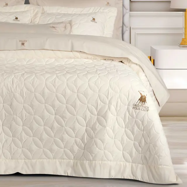 Κουβερλί 240x250 King Size Classic Greenwich Polo Club 2358 Ecru 100% Microfiber 2