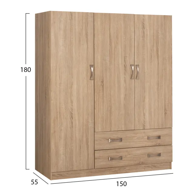 ΝΤΟΥΛΑΠΑ 3ΦΥΛΛΗ FB9384.02 ΜΕ ΔΥΟ ΣΥΡΤΑΡΙΑ SONAMA 150X55Χ180Υεκ. 2