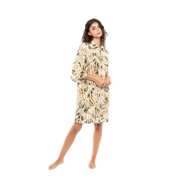 Beachwear Pastel Green Leaf B203 Pink Label 2
