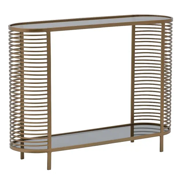 Κονσόλα Χρυσό/Μαύρο Μέταλλο/Γυαλί 106x30x80cm 3-50-954-0096