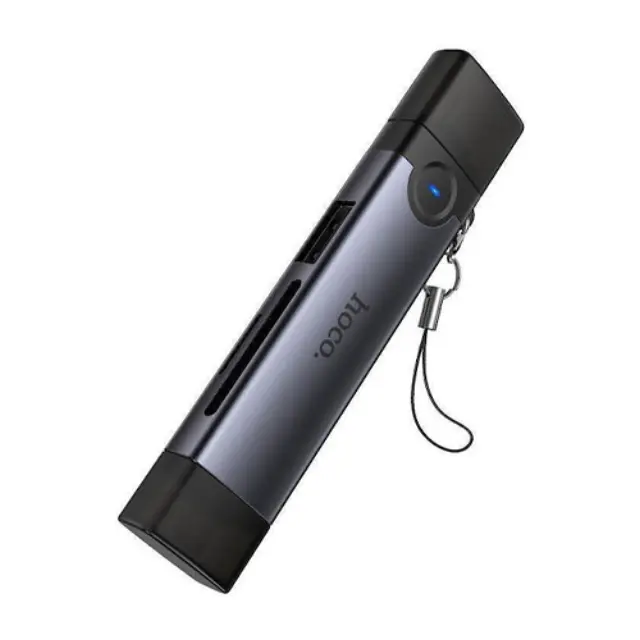 Hoco Card Reader Lightning USB 2.0 Type-C για SD/microSD Γκρι HB56B 3