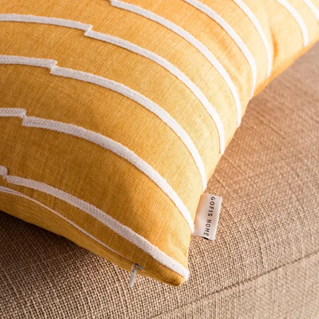Μαξιλαροθήκη 43x43 GOFIS HOME Amon Mustard 2
