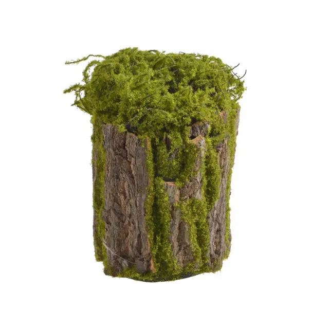 Κορμός τεχνητός με moss διακοσμητικός, 24x17cm